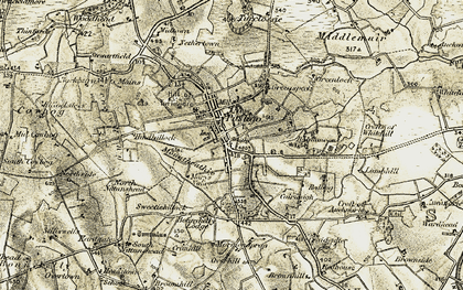 Old map of New Pitsligo in 1909-1910
