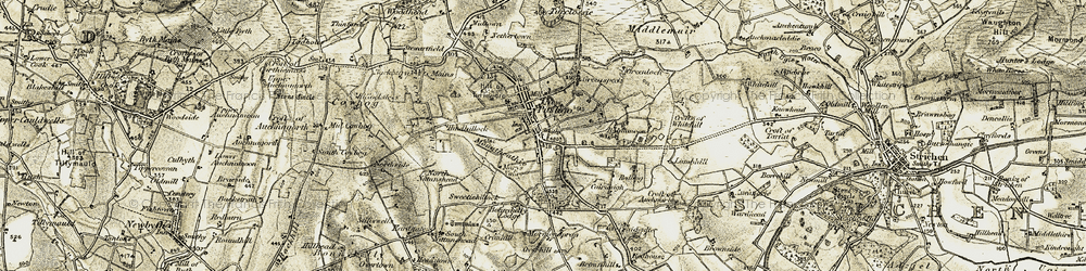 Old map of New Pitsligo in 1909-1910