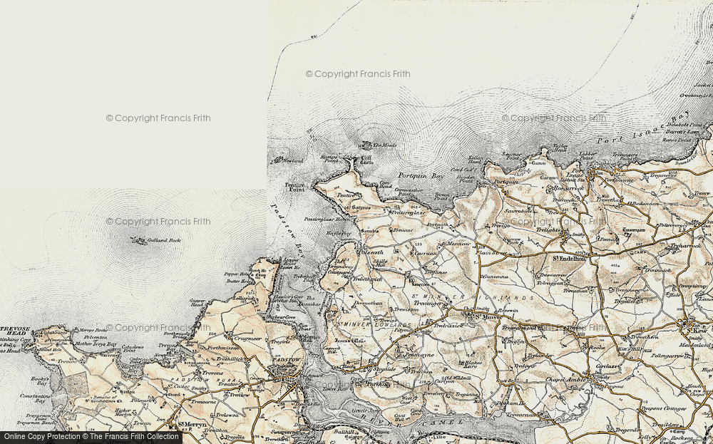 Old Map of Historic Map covering Trenant in 1900