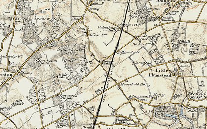 Old map of New Rackheath in 1901-1902