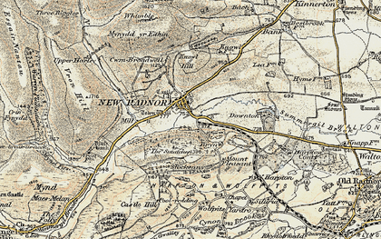 Old map of New Radnor in 1900-1903