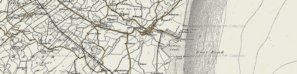 Old map of New Romney in 1898