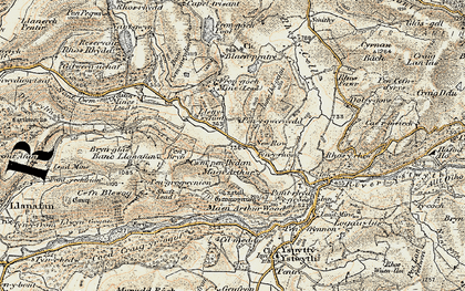 Old map of Blaenpentre in 1901-1903