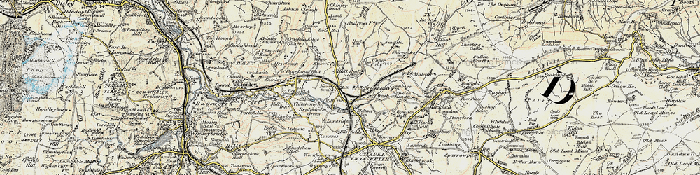 Old map of New Smithy in 1902-1903