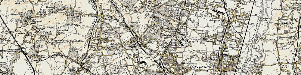 Old map of New Southgate in 1897-1898