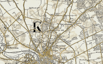 Old map of New Sprowston in 1901-1902