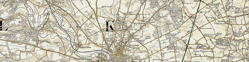 Old map of New Sprowston in 1901-1902