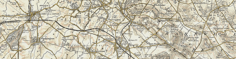 Old map of New Swannington in 1902-1903