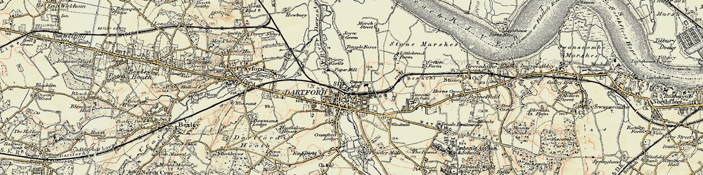 Old map of New Town in 1897-1898