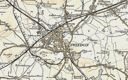 Old map of New Town in 1897-1899