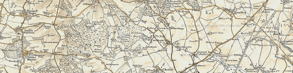 Old map of Larmer Tree Gdns in 1897-1909