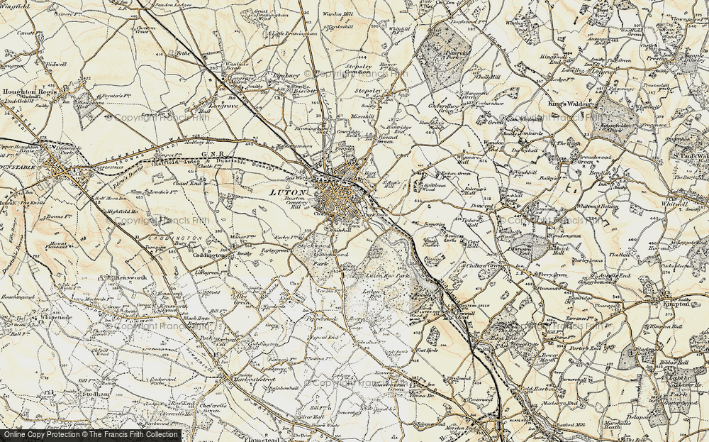 Old Map of Historic Map covering Luton Airport Parkway Sta in 1898-1899