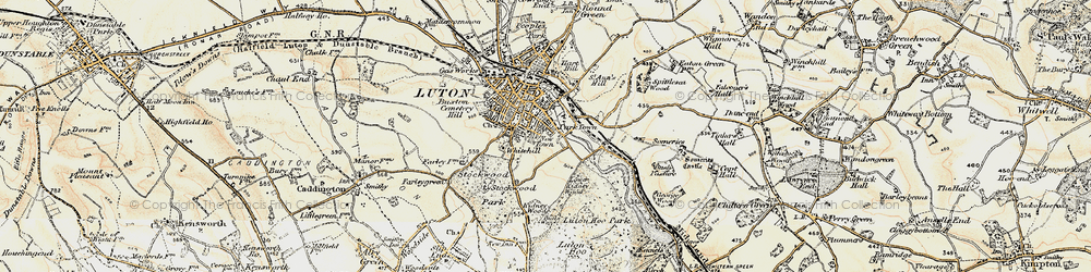 Old map of Someries Castle in 1898-1899