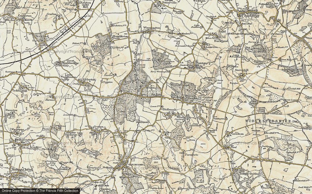 Old Map of Historic Map covering Gloucestershire Warwickshire Railway in 1899-1900