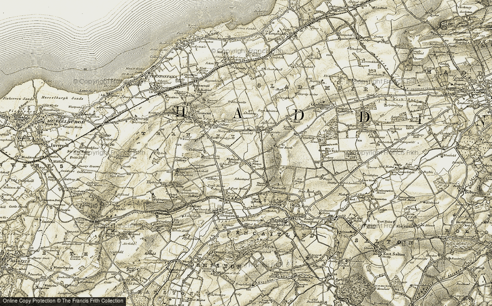Old Map of Historic Map covering Buxley in 1903-1904