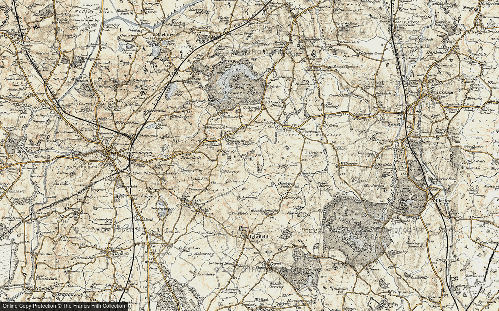 Old Map of Historic Map covering Ashwood in 1902