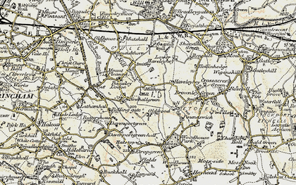 Old map of Newall Green in 1903
