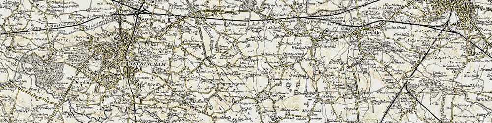 Old map of Newall Green in 1903