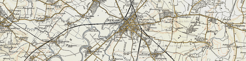 Old map of Newark-on-Trent in 1902-1903
