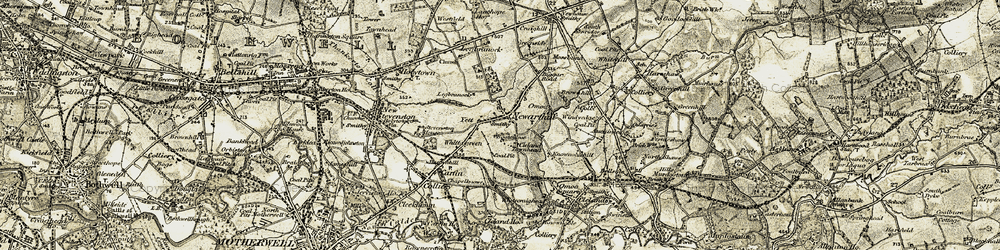 Old map of Newarthill in 1904-1905