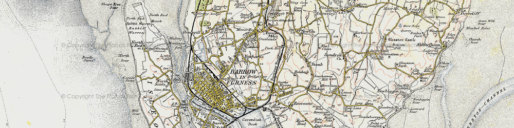 Old map of Newbarns in 1903-1904