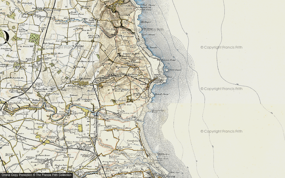 Old Map of Newbiggin-by-the-Sea, 1901-1903 in 1901-1903