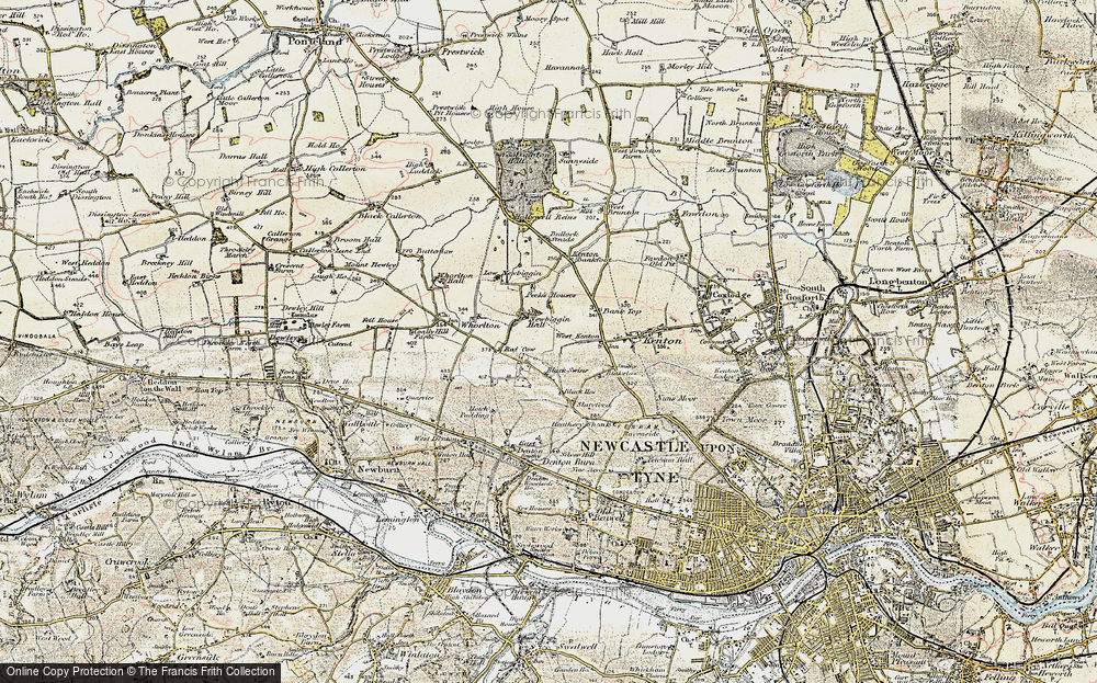 Old Map of Newbiggin Hall Estate, 1901-1903 in 1901-1903