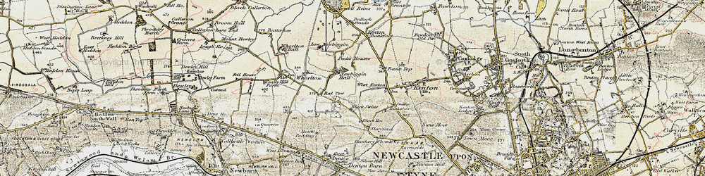 Old map of Newbiggin Hall Estate in 1901-1903