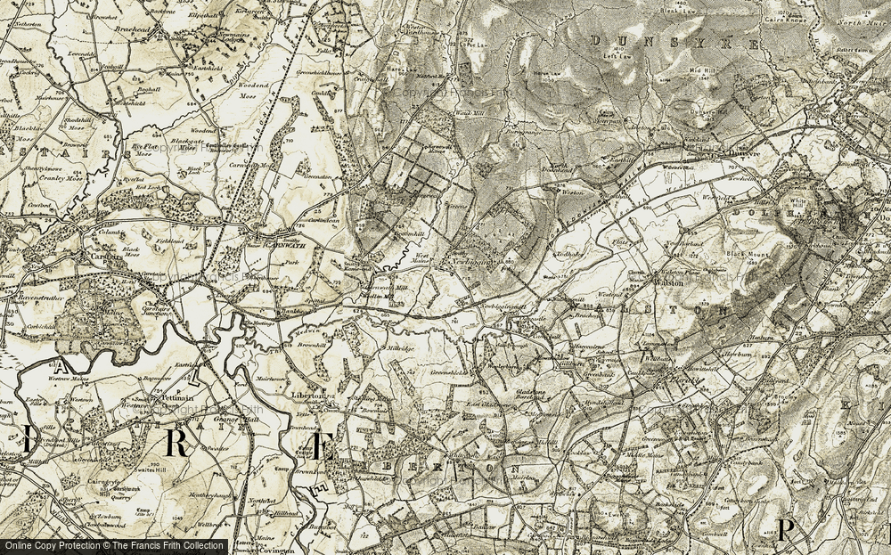 Old Map of Historic Map covering Bertram Ho in 1904-1905