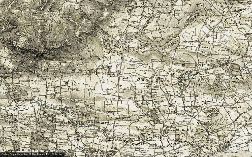Old Map of Newbigging, 1907-1908 in 1907-1908