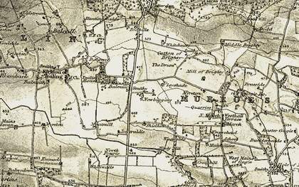 Old map of Newbigging in 1907-1908