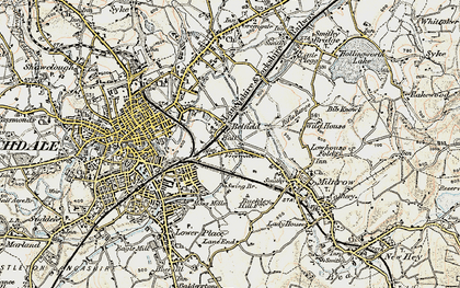 Old map of Newbold in 1903