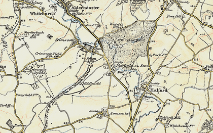 Old map of Newbold-on-Stour in 1899-1901
