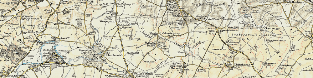 Old map of Newbold Pacey in 1899-1902