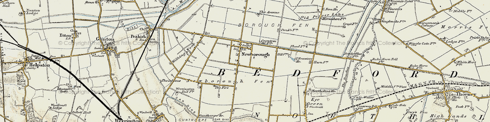 Old map of Newborough in 1901-1902