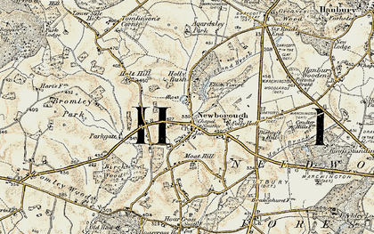 Old map of Newborough in 1902