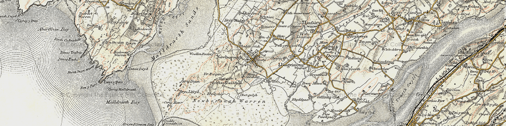 Old map of Newborough in 1903-1910