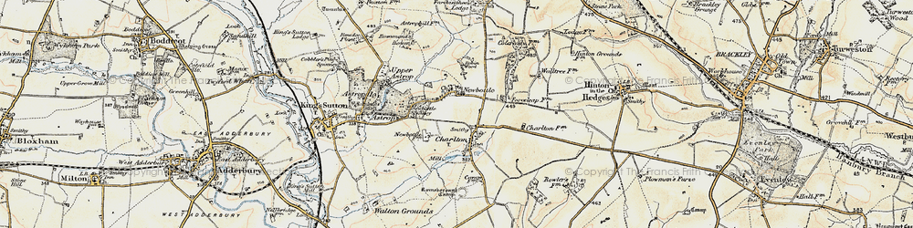 Old map of Newbottle in 1898-1901