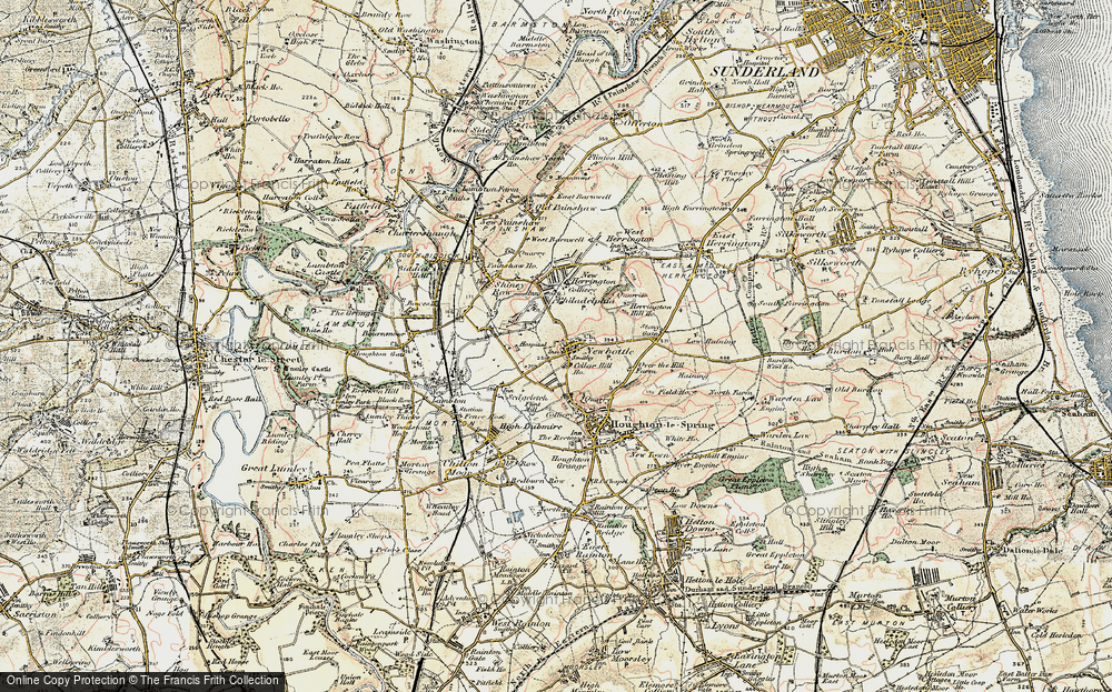 Old Map of Newbottle, 1901-1904 in 1901-1904