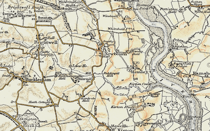 Old map of Newbourne in 1898-1901