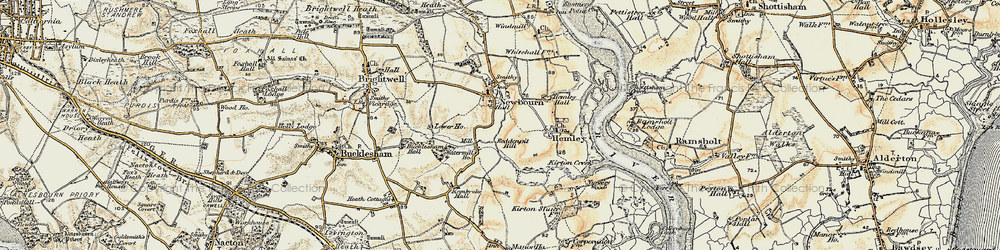 Old map of Newbourne in 1898-1901