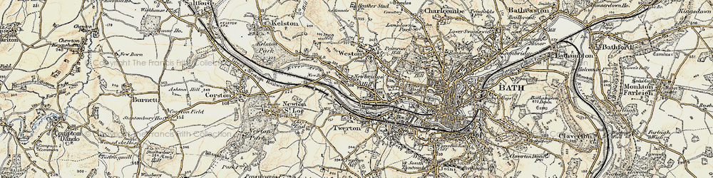 Old map of Newbridge in 1898-1899
