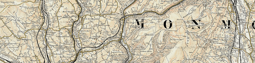 Old map of Newbridge in 1899-1900