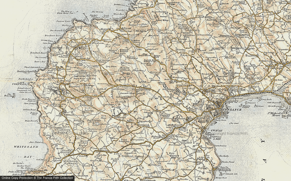 Old Map of Historic Map covering Wheal Buller in 1900