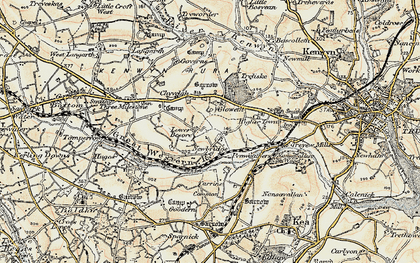 Old map of Newbridge in 1900