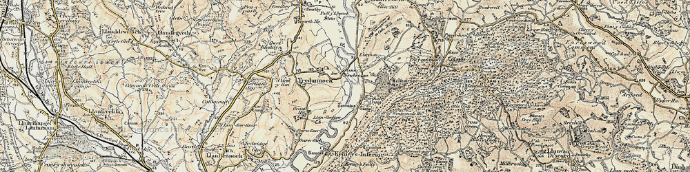 Old map of Newbridge on Usk in 1899-1900