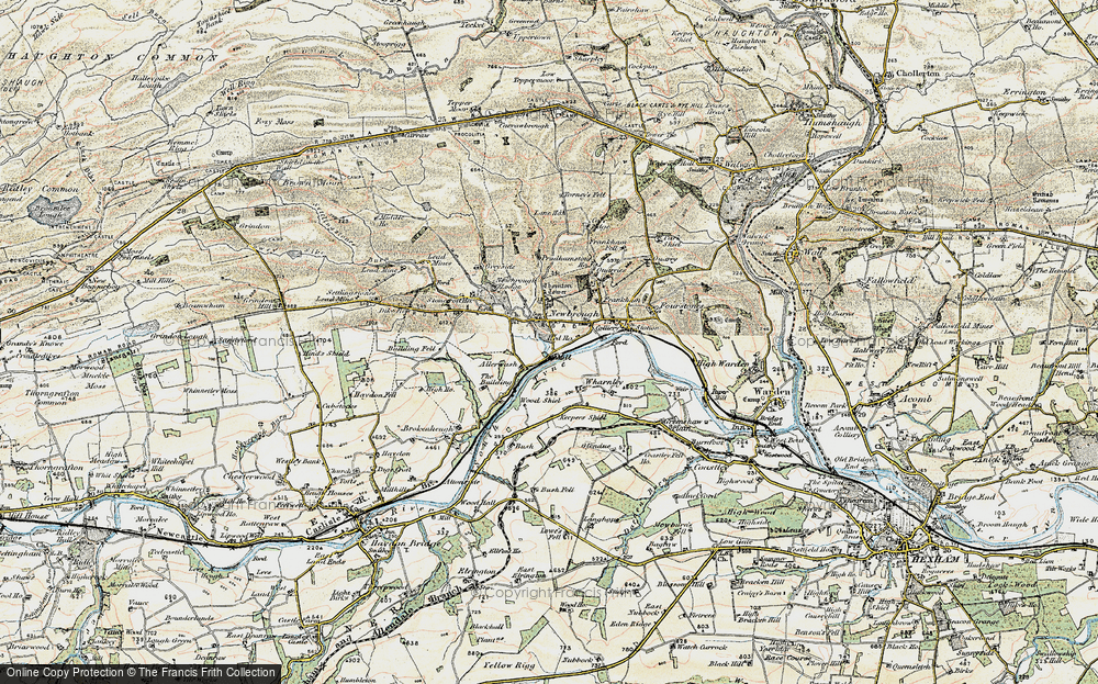 Old Map of Historic Map covering Allerwash in 1901-1904