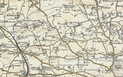 Old map of Beacon Cross in 1899-1900