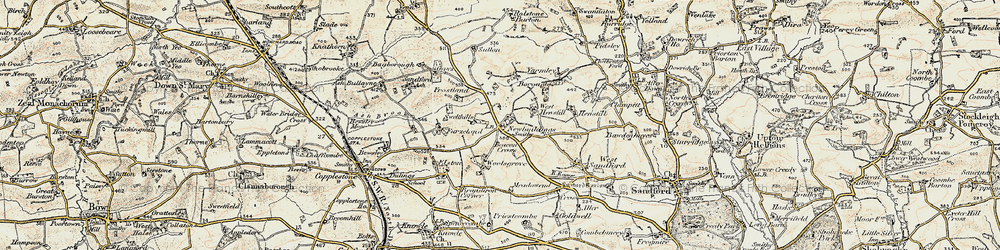 Old map of Beacon Cross in 1899-1900