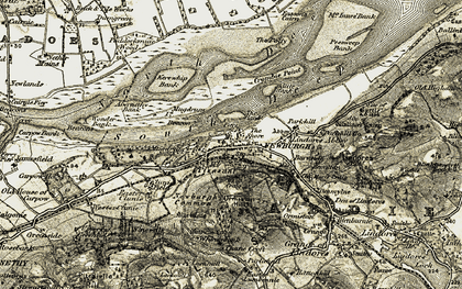 Old map of Abernethy Bank in 1906-1908